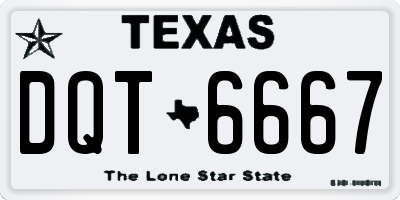 TX license plate DQT6667