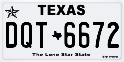 TX license plate DQT6672
