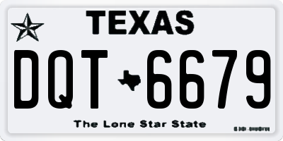 TX license plate DQT6679
