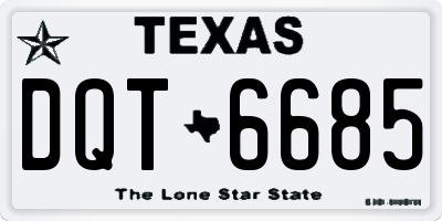 TX license plate DQT6685