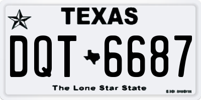 TX license plate DQT6687