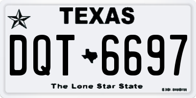 TX license plate DQT6697