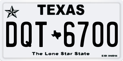 TX license plate DQT6700