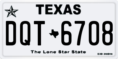 TX license plate DQT6708