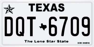 TX license plate DQT6709