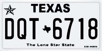 TX license plate DQT6718