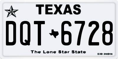TX license plate DQT6728
