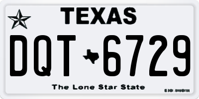 TX license plate DQT6729