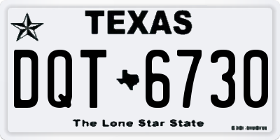 TX license plate DQT6730