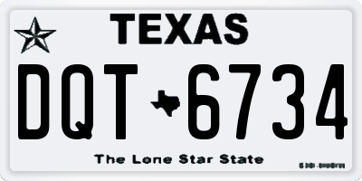 TX license plate DQT6734