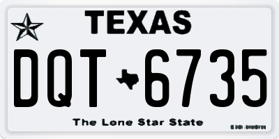 TX license plate DQT6735