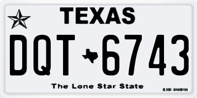 TX license plate DQT6743