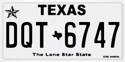 TX license plate DQT6747