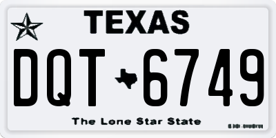 TX license plate DQT6749