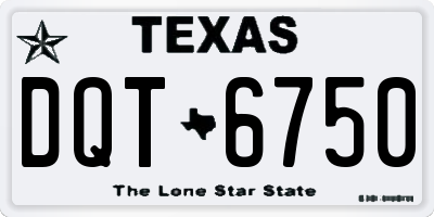 TX license plate DQT6750