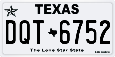TX license plate DQT6752
