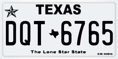TX license plate DQT6765