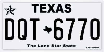 TX license plate DQT6770