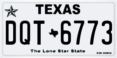 TX license plate DQT6773
