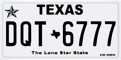 TX license plate DQT6777