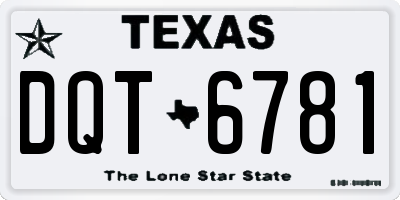 TX license plate DQT6781