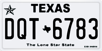 TX license plate DQT6783