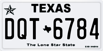 TX license plate DQT6784