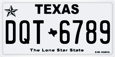 TX license plate DQT6789