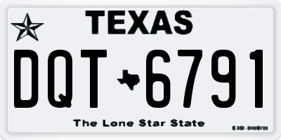 TX license plate DQT6791