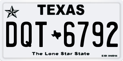 TX license plate DQT6792