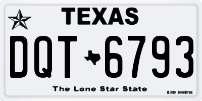 TX license plate DQT6793