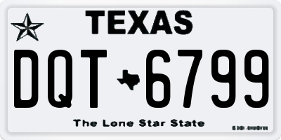 TX license plate DQT6799