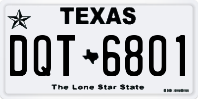 TX license plate DQT6801