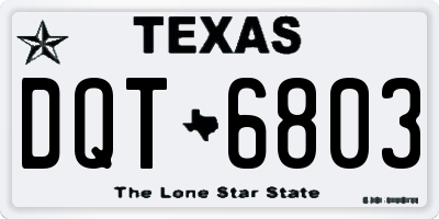 TX license plate DQT6803