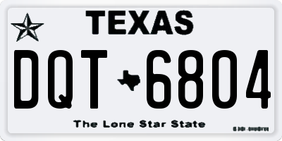 TX license plate DQT6804