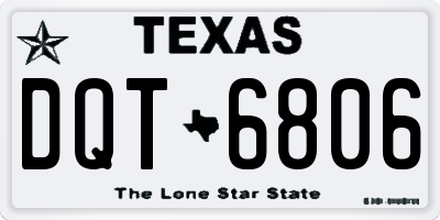 TX license plate DQT6806
