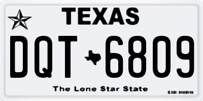 TX license plate DQT6809