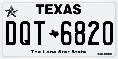 TX license plate DQT6820