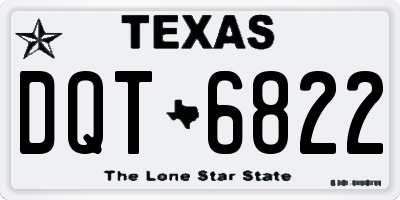 TX license plate DQT6822