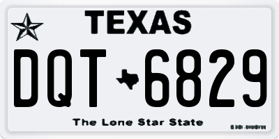 TX license plate DQT6829