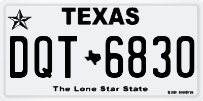 TX license plate DQT6830