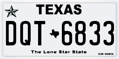 TX license plate DQT6833