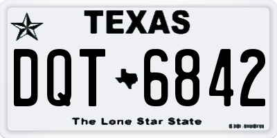 TX license plate DQT6842