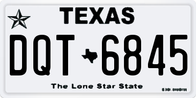 TX license plate DQT6845