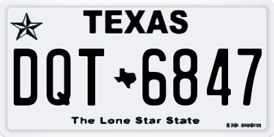 TX license plate DQT6847