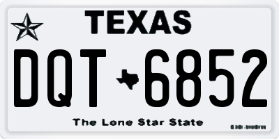 TX license plate DQT6852
