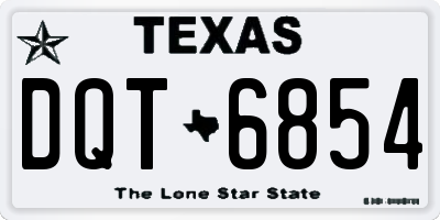 TX license plate DQT6854
