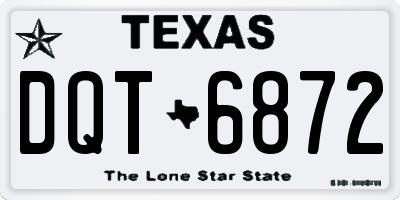 TX license plate DQT6872