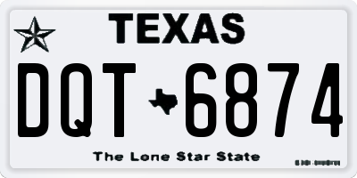 TX license plate DQT6874