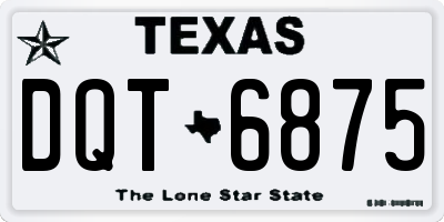 TX license plate DQT6875